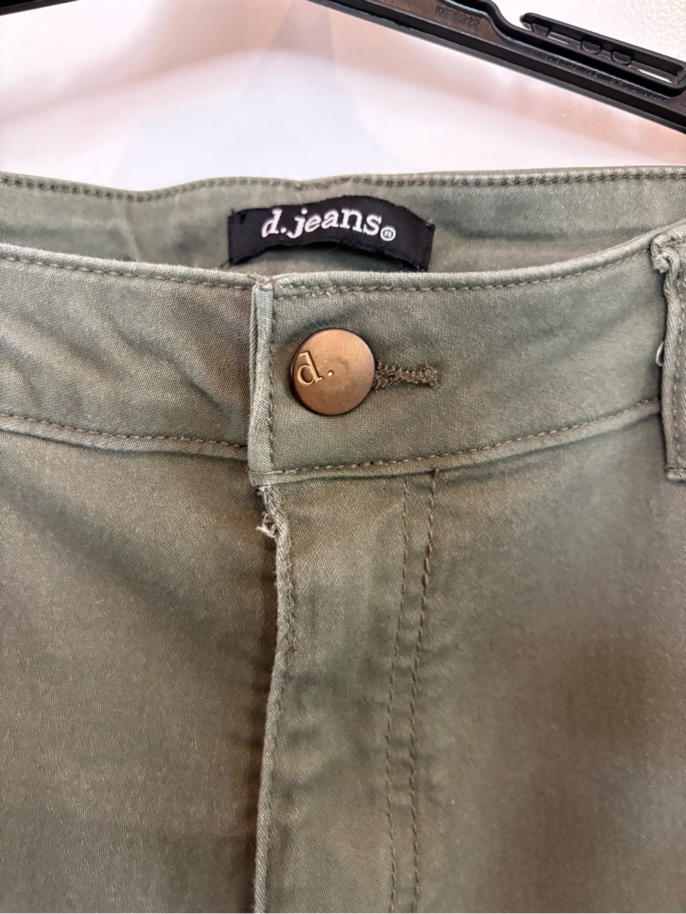 Olive Green Stretchy Straight-Leg Pants - Picture 4 of 5